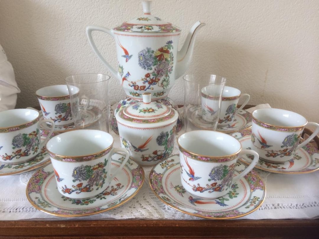 Porcelain Chinese Tea Service, FREE SHIPPING, Wedding Gift, Bridal ...