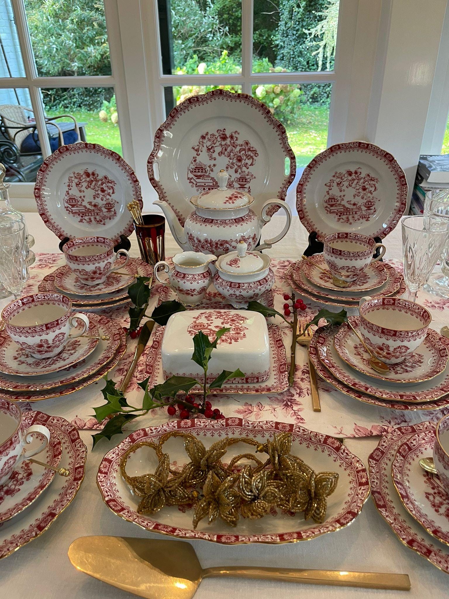 Seltmann Weiden Theresia Rood ontbijt en thee servies, cadeau voor haar,  huwelijkscadeau - Etsy Nederland