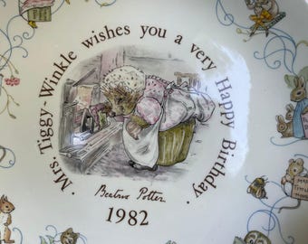 Vintage Wedgwood Mrs. Tiggy-winkle Nursery Set, Beatrix Potter