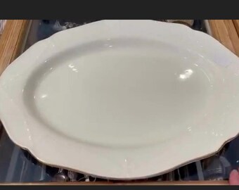 Antique Wedgwood scalopped LARGE oval platter, verjaardagscadeau, cadeau voor haar