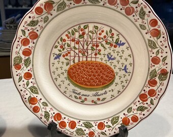 Gien Les Tartes Set of 6 Pastry Plates With Fruit Designs