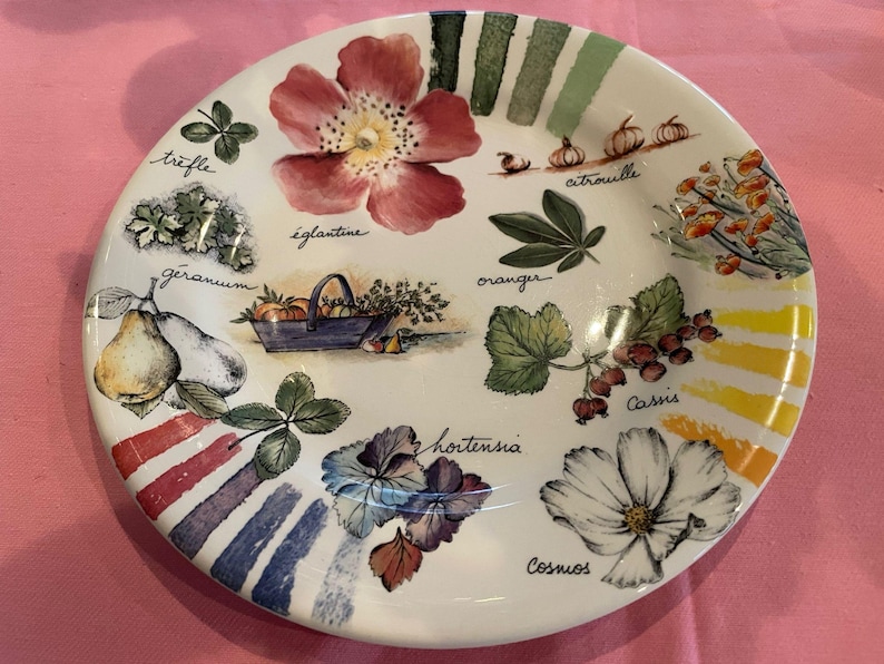 Faïencerie Gien, Couleurs du Temps artículos individuales, regalo de cumpleaños, regalo para ella, tazas de té, azúcar, crema plate 2nd choice