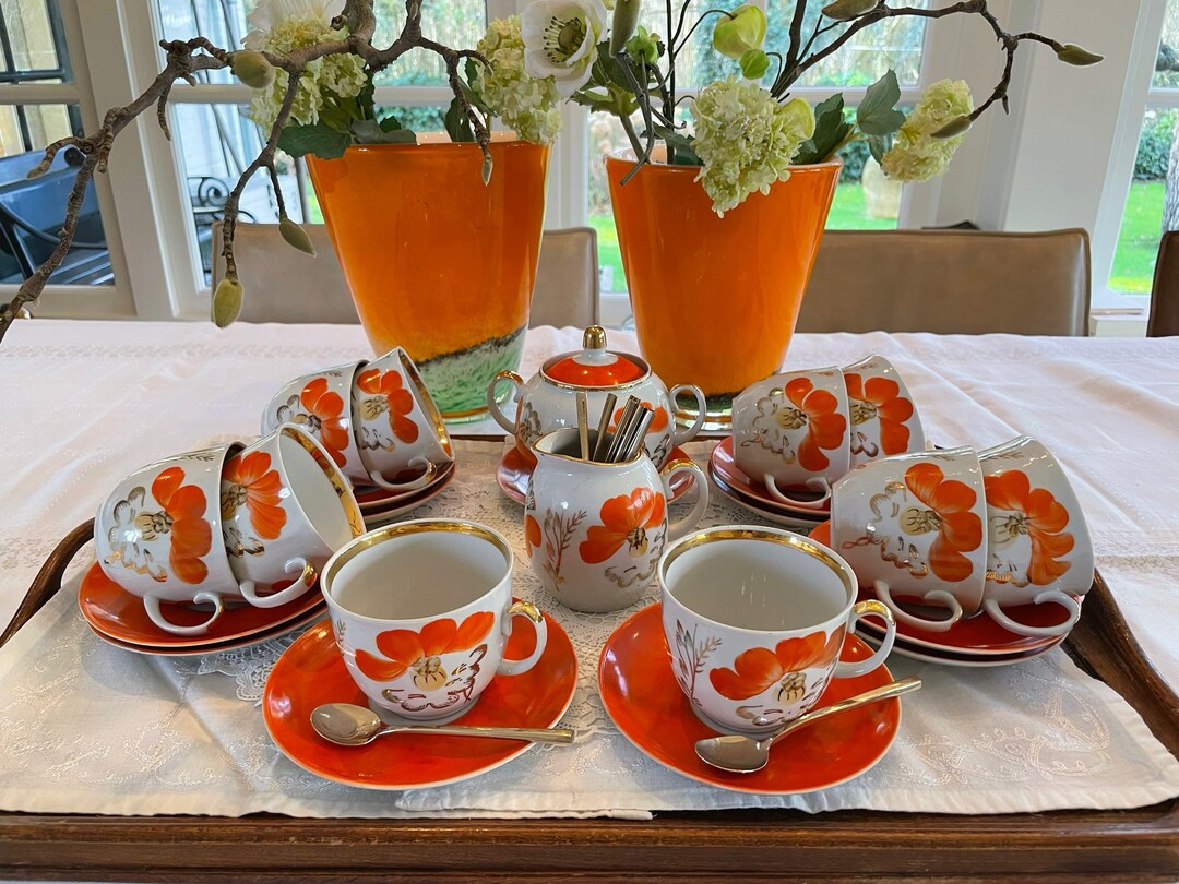 Service à Thé Baranovka Ukraine 1950 – 12 Pièces – Vintage