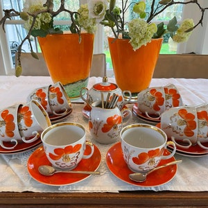 Retro Baranivka hand painted tea service from the Ukraine, birthday gift, gift for her