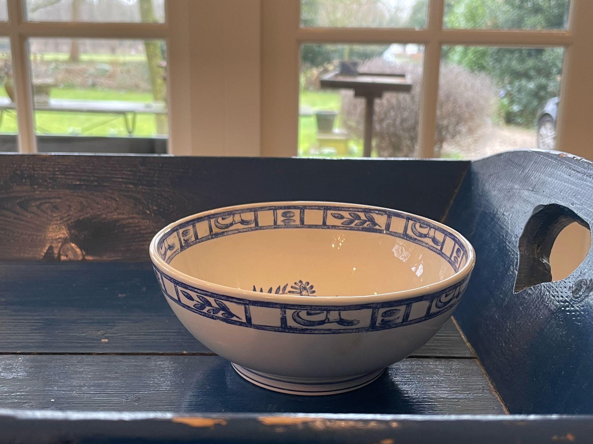 乾山写呉須入り竜田川文向付5種5色絵がわり 5客 清水焼