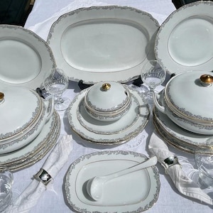 Hutschenreuther Hohenberg Madeleine dinner service for 6 place settings, FREE SHIPPING, wedding gift, bridal shower gift