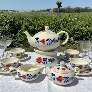 Royal Boch Boerenbont „ginham” theeservice, GRATIS VERZENDING, cadeau voor haar, verjaardagscadeau