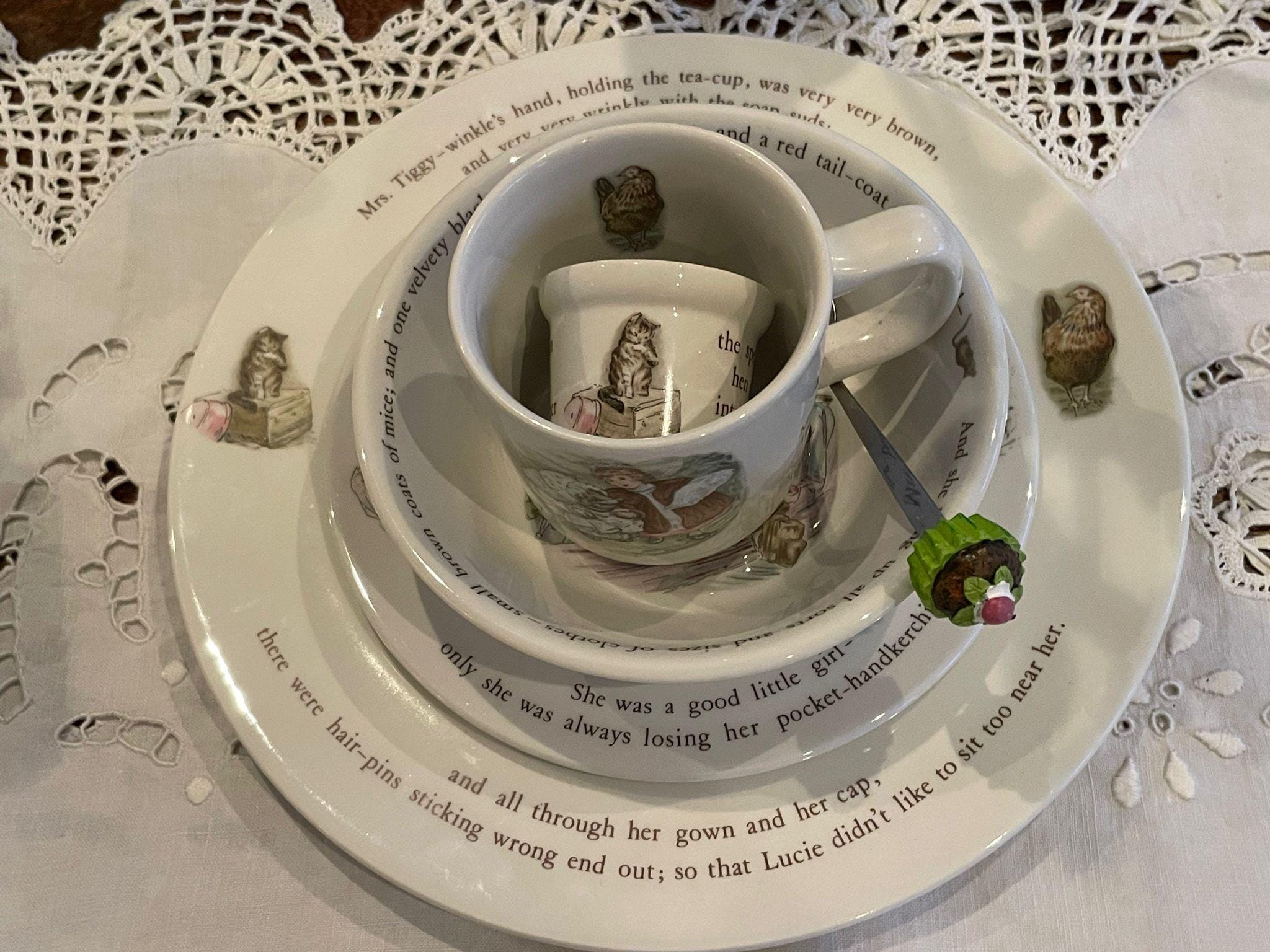 Vintage Wedgwood Mrs. Tiggy-winkle Nursery Set, Beatrix Potter