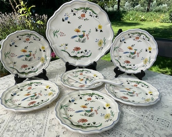 GIEN ディナープレートOiseauDepareillees 2枚セット Gien France OISEAU BLEU Dinner Plate Sold Separately - Etsy