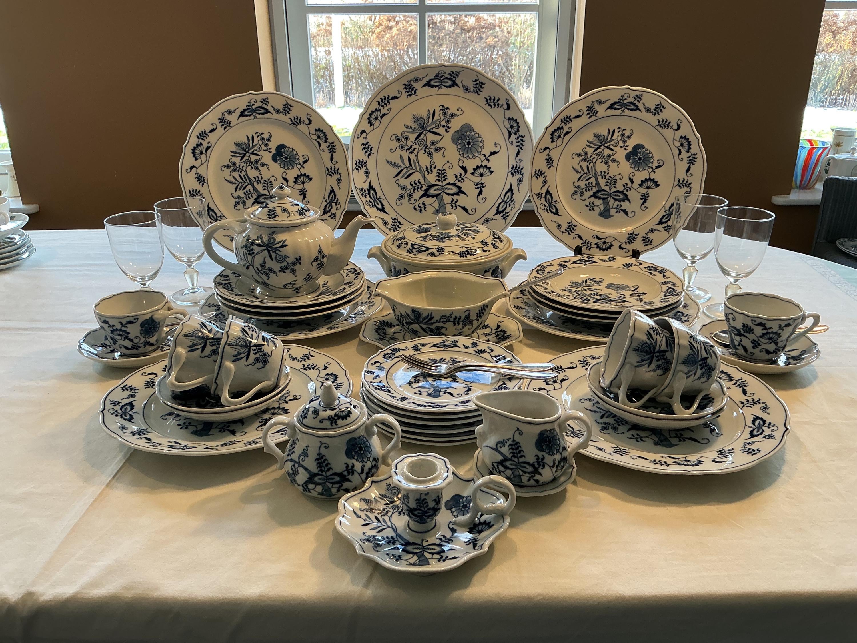 Blue Danube Tea, Pastry and Dinner Set for 6 Place Settings