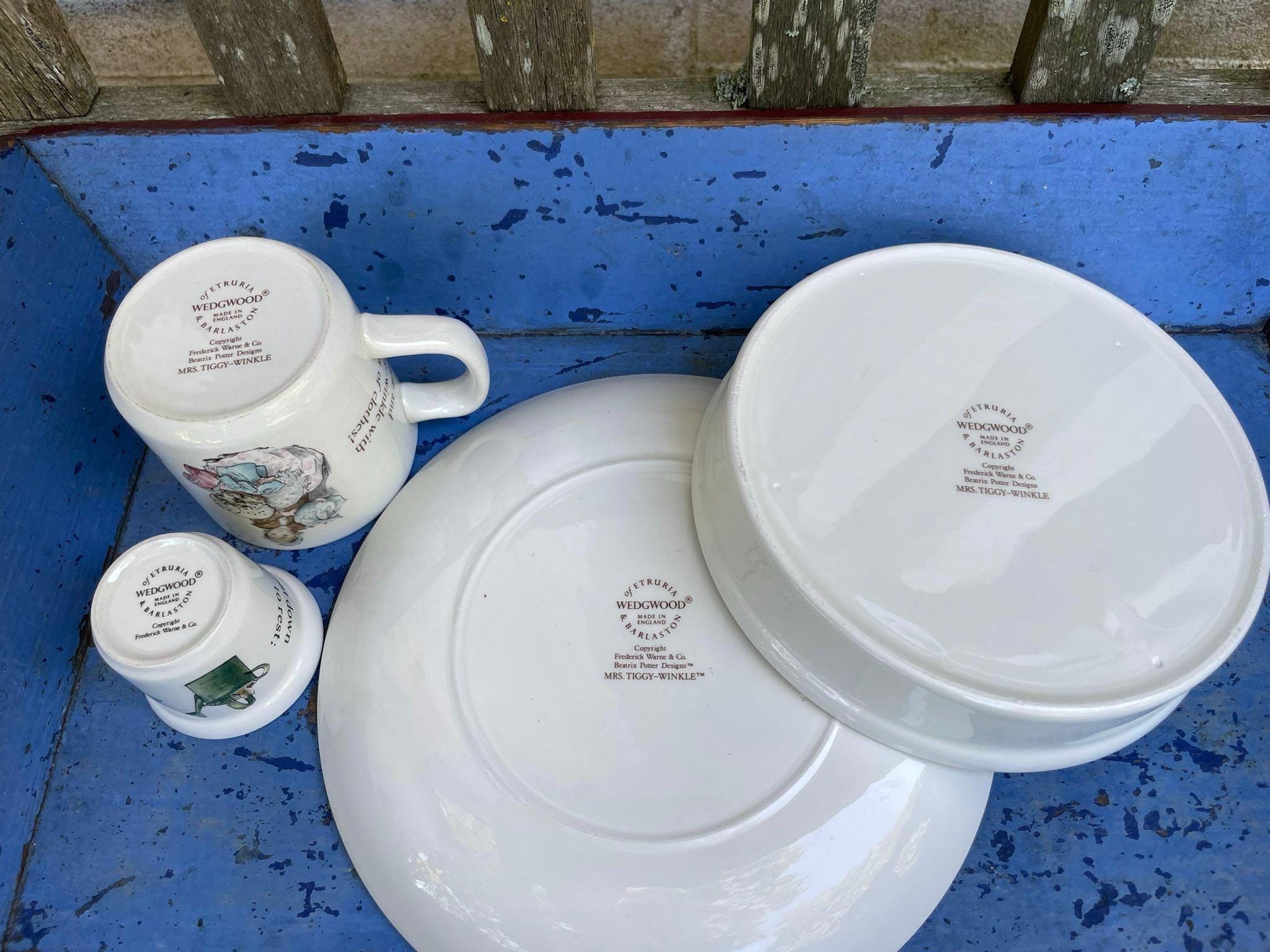 Vintage Wedgwood Mrs. Tiggy-winkle Nursery Set, Beatrix Potter