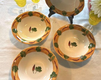 Set of 4 Beautiful Gien France Farandole Ontbijtbord/lunch Bord