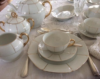 Victoria porcelain tea and breakfast service with, FREE SHIPPING, wedding gift, anniversary gift