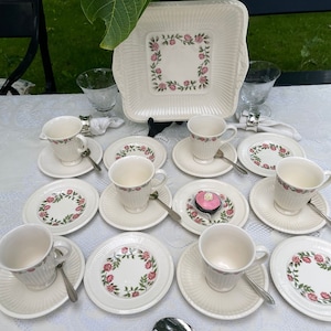 Wedgwood Rosalind coffee and pastry service, 19 pieces, FREE SHIPPING, birthday gift, gift for her
