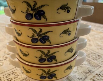 Villeroy and Boch Vavro Garden Olive Set, Vintage Porcelain Soup