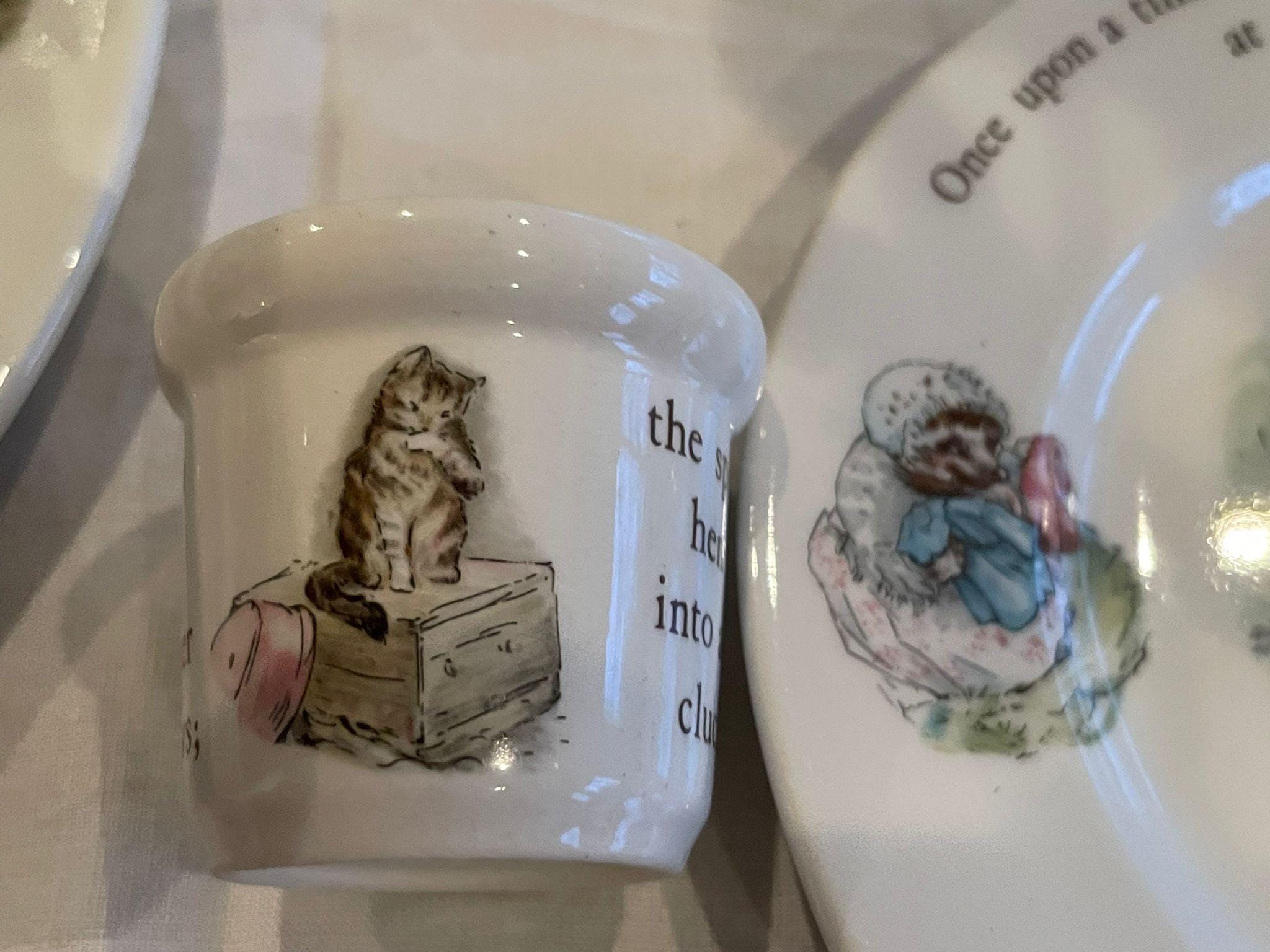 Vintage Wedgwood Mrs. Tiggy-winkle Nursery Set, Beatrix Potter