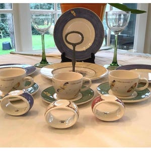Wedgwood Sarah's Garden espresso w zestawie dla 3 osób, GRATIS VERZENDING, cadeau do kawy, verjaardagscadeau