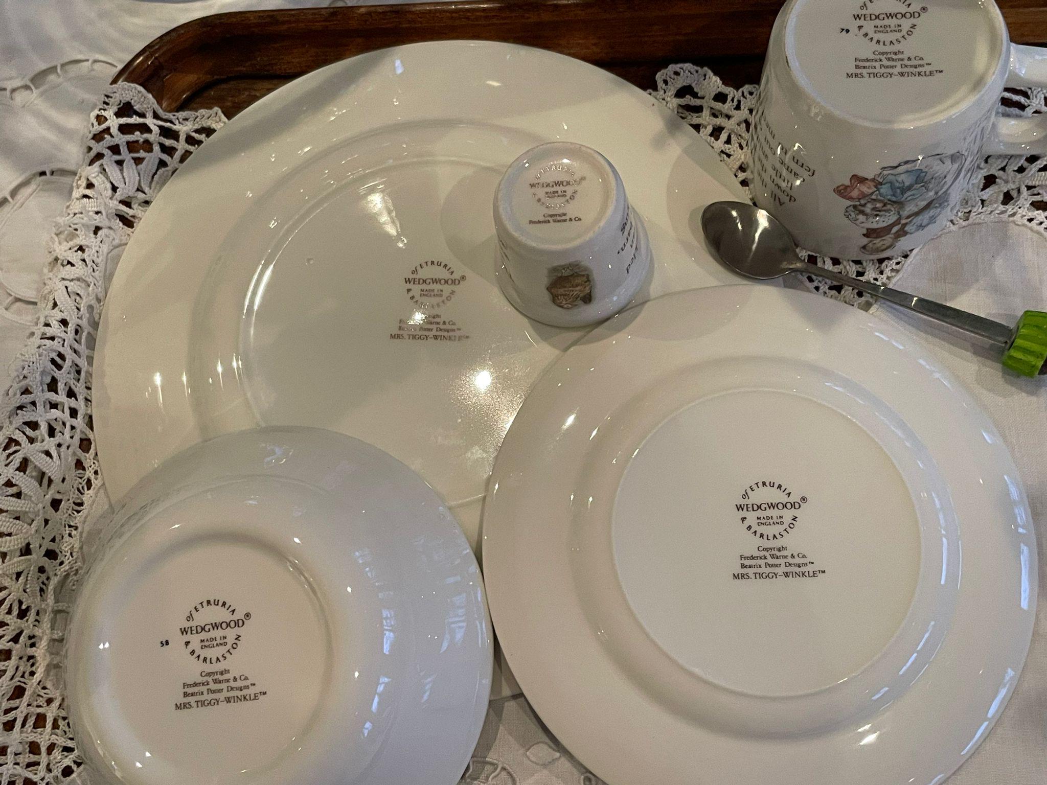 Vintage Wedgwood Mrs. Tiggy-winkle Nursery Set, Beatrix Potter