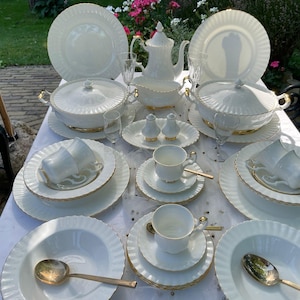 Royal Albert Val D’or Dinner-Set für 6 Gedecke, KOSTENFREIER VERSAND, Hochzeitsgeschenk, Weihnachtstisch