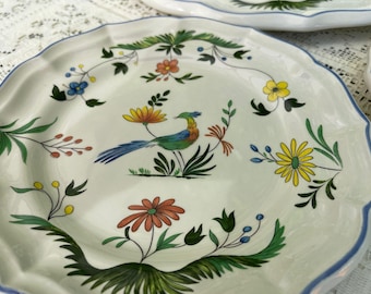 Faïencerie De Gien France, Oiseau De Paradis Pastry Set, Wedding