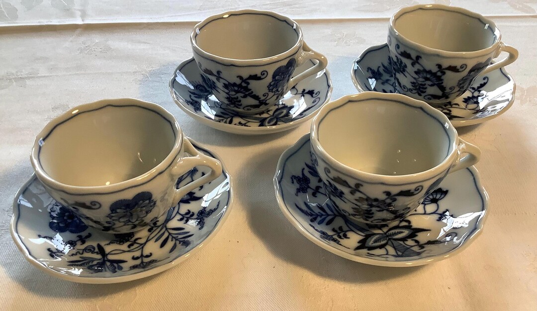 Blue Danube Set of 4 Espresso Cups and Saucers, Birthday Gift, Gift for ...