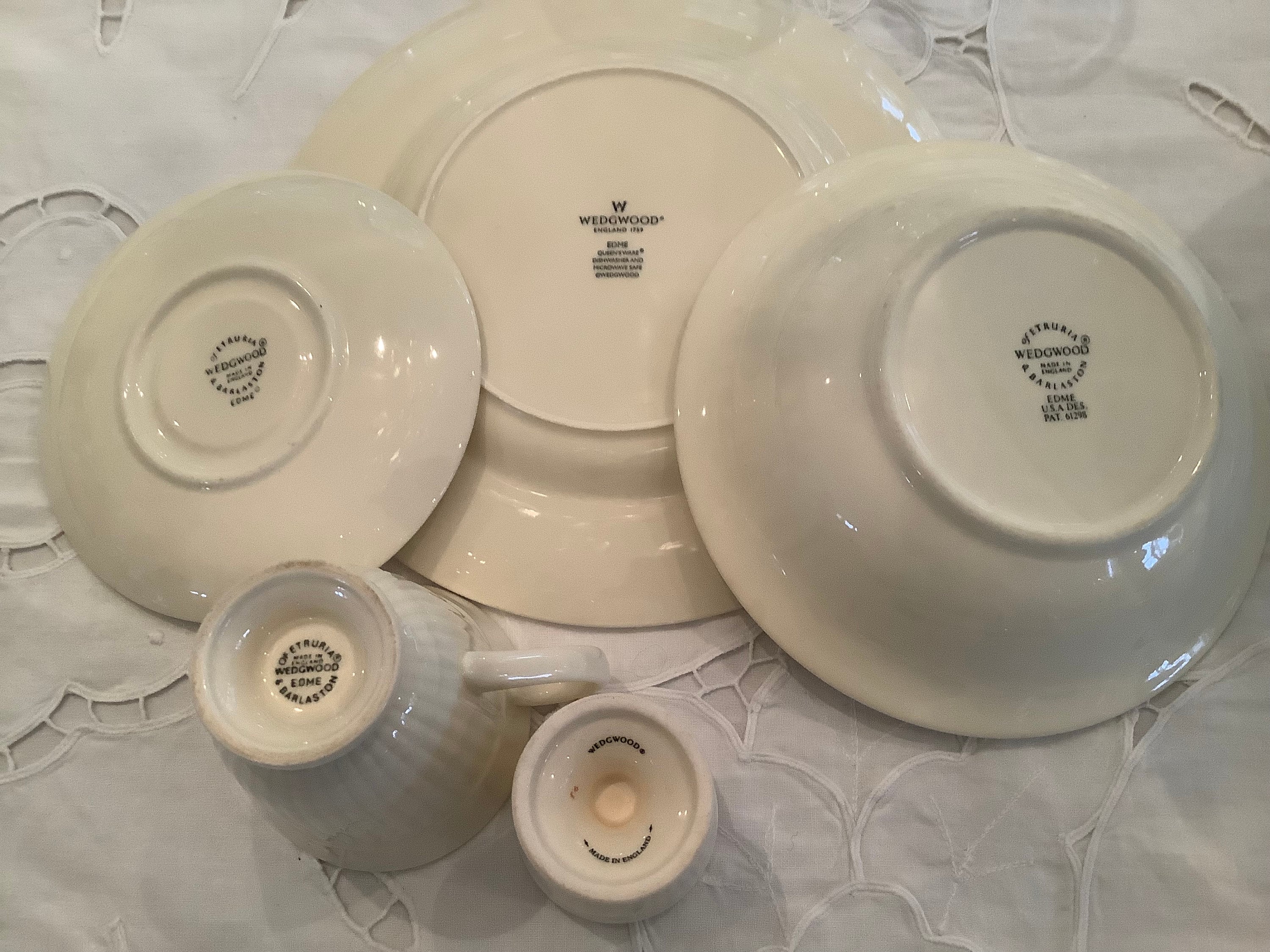 Vintage Wedgwood Edme 52-piece Creamware Dinnerware Set, 8 Place