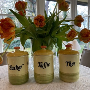 Zeller Faïencerie Bee Country set van 3 voorraadpotten, GRATIS VERZENDING, cadeau voor haar, verjaardagscadeau
