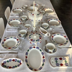Royal Boch Boerenbont dinner set for 6 place settings, FREE SHIPPING, gift for her, birthday gift, ginham