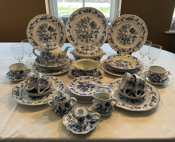 Blue Danube Tea, Pastry and Dinner Set for 6 Place Settings