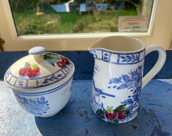 A Gorgeous Gien France Oiseau Bleu Large Teapot-large Teapot-1.1l