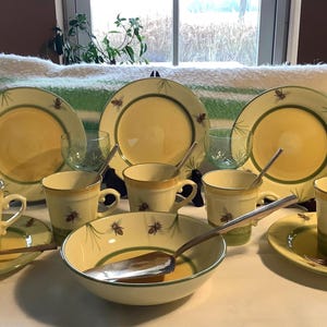 Faïencerie Zeller Bee Country koffie- en gebakset voor 5 personen, GRATIS VERZENDING, cadeau voor haar, verjaardagscadeau