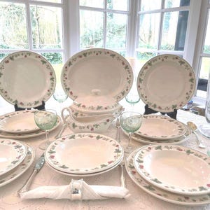 Wedgwood Raspberry, dania obiadowe dla 6 kuwertów, BEZPŁATNA WYSYŁKA, verjaardagscadeau, cadeau do jedzenia