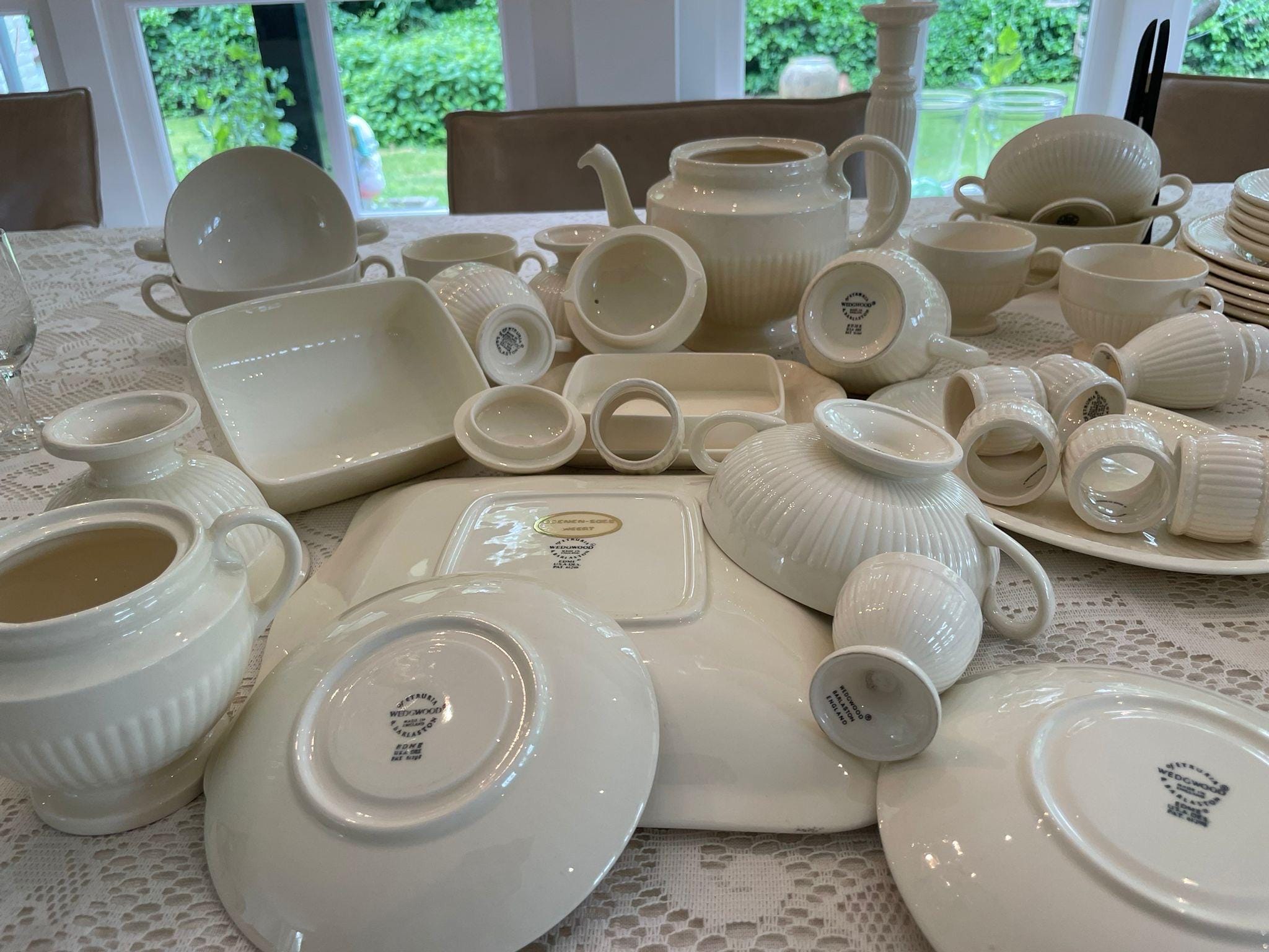 Vintage Wedgwood Edme Breakfast Lunch Service, 55 Piece Creamware