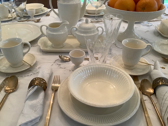 Vintage Wedgwood Edme 52-piece Creamware Dinnerware Set, 8 Place