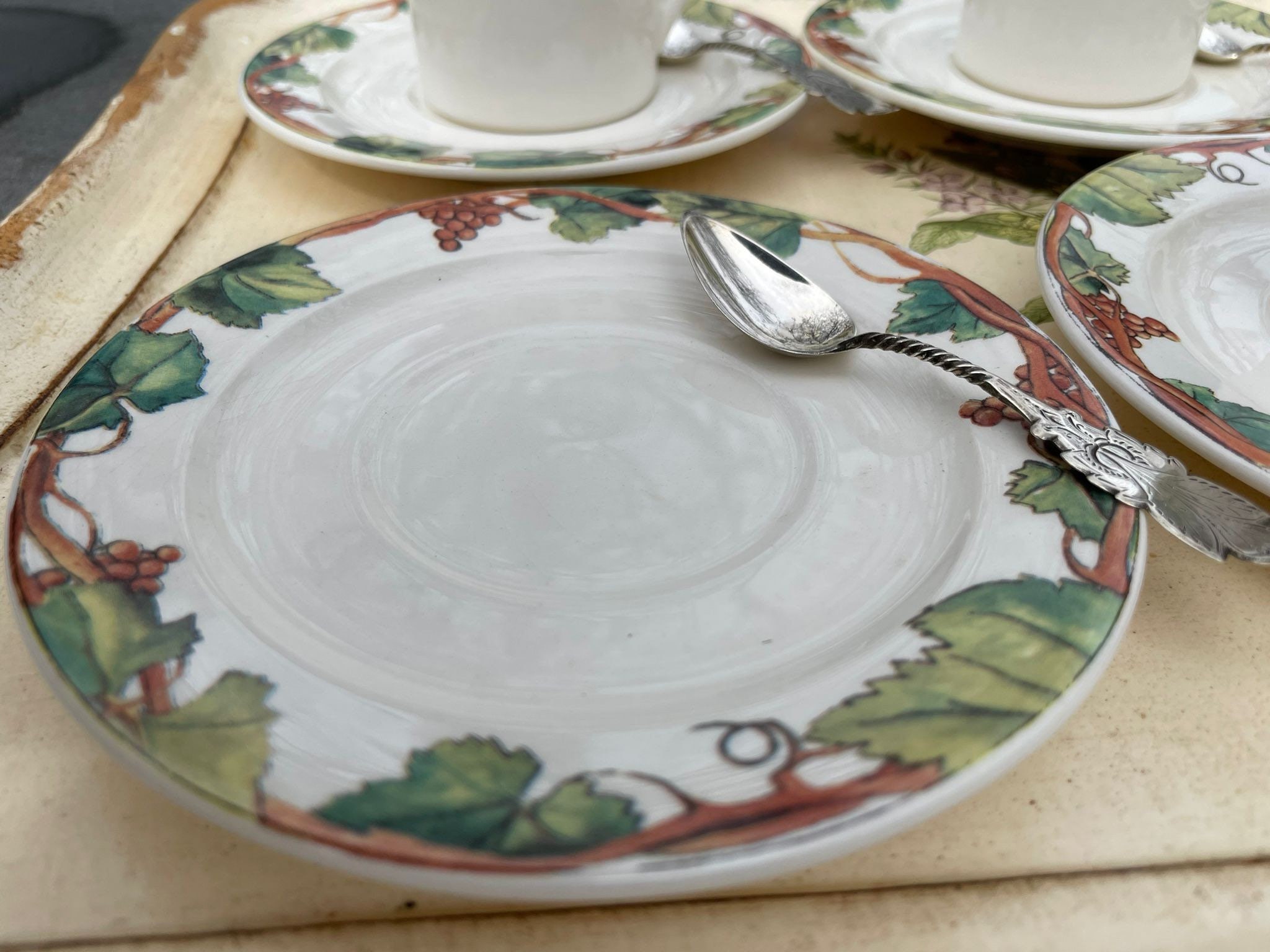 Faïencerie De Gien Feuillage Set of Six Coffee Cups and Saucers, FREE ...