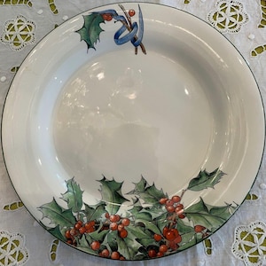 Faïencerie de Gien France, Le Houx dinner plate, birthday gift, gift for her, Christmas gift