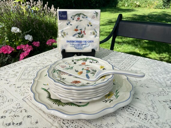 Vintage Gien France Oiseau De Paradis Pastry Set - Etsy