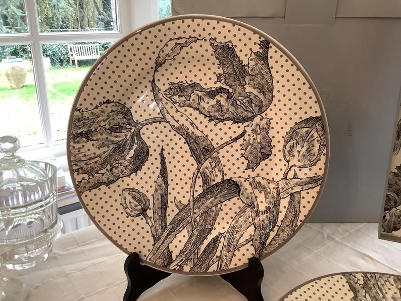 Faïencerie De Gien France, Set of 4 Tulipes Allure XL Dinner Plates ...