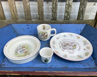Vintage Wedgwood Mrs. Tiggy-winkle Nursery Set, Beatrix Potter