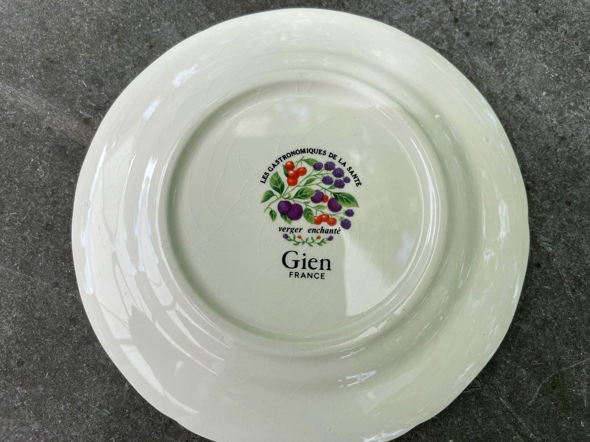 Vintage Gien France Pastry Plates, Les Gastronomiques De La Santé