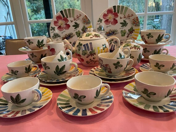 Faïencerie Gien, Couleurs du Temps individual items, birthday gift, gift for her, teacups, sugar, cream