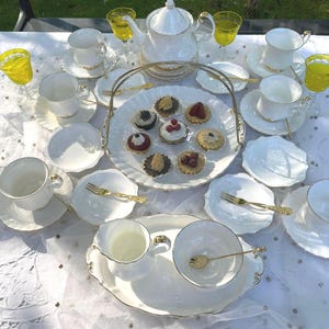 Royal Albert Val D&#39;or tea & pastry set, birthday gift, gift for her