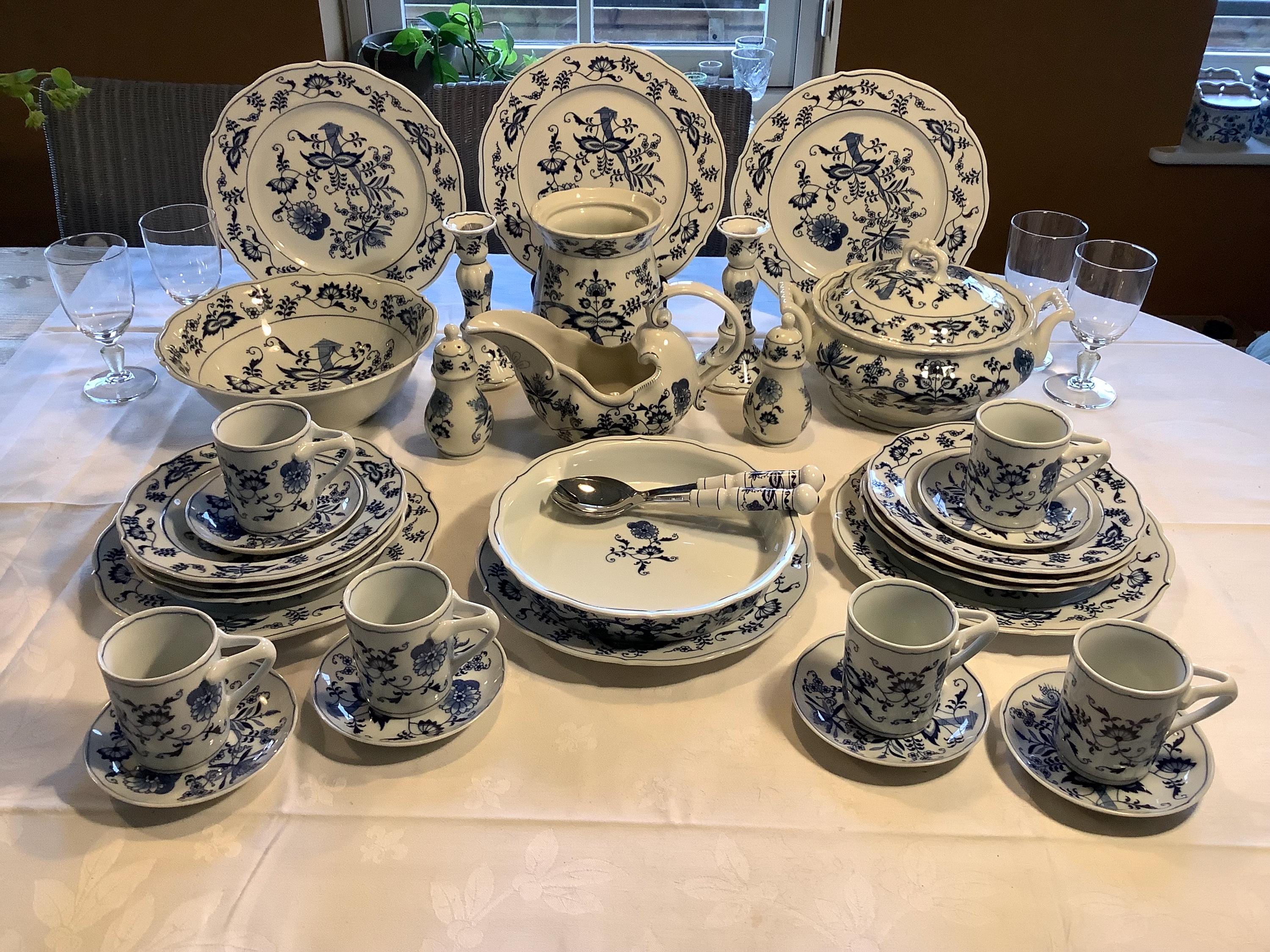 Blue Danube プレート 26cm 5枚セット Blue Danube Dinner Set for 6 Place Settings, Wedding Gift