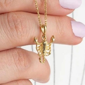 Gold Scorpion Necklace - 925 Sterling Silver - Scorpion Pendant - Scorpio - Gift for Her - Animal Necklace - Insect Necklace - Zodiac