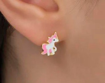 Unicorn Kids Earrings - Handmade - Little Girl Earrings - Kids Earrings - Animal Earrings - Unicorn Gift - Kids Birthday Gift - Stud Unicorn