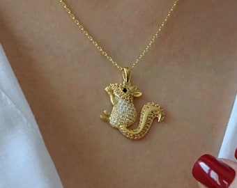 Collier Ecureuil Pomme De Pain : Argent 925, Plaqué Or, Vermeil