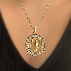 Gold Scorpion Necklace - 925 Sterling Silver - Scorpion Pendant - Scorpio - Gift for Her - Animal Necklace - Insect Necklace - Zodiac