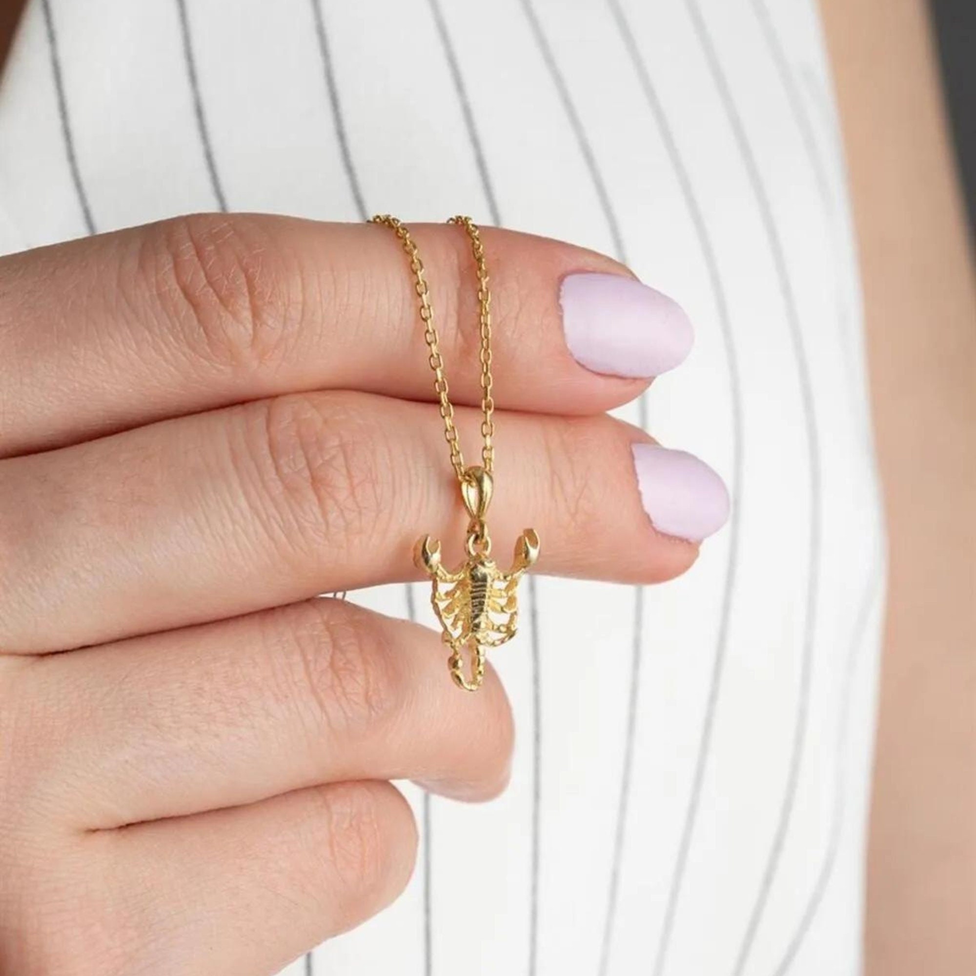 Sterling Silver Ambush Scorpion Necklace Gold Scorpion Necklace