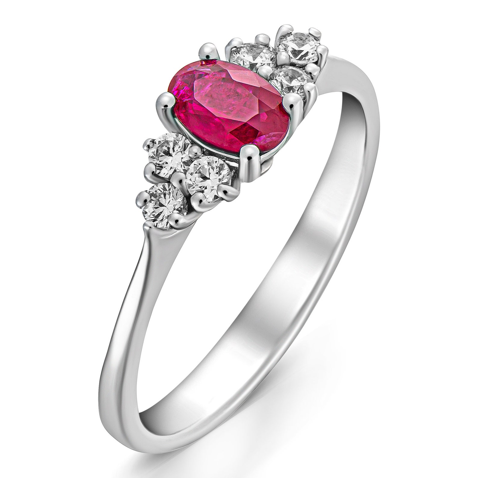 Rubin Ring Diamant Rubin Ring 18k Gold Rubin Ring Oval Etsy