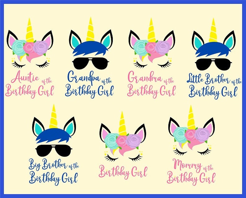 Free Free 323 Unicorn Family Birthday Svg SVG PNG EPS DXF File